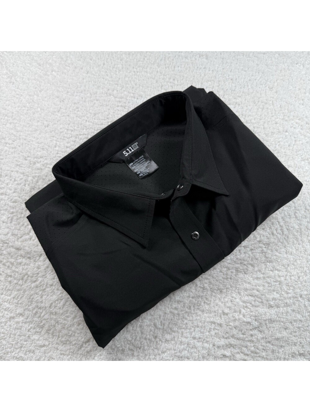 5.11 Tactical Men’s XL Black Short Sleeve Ventilated Utility Shirt Snap Front
